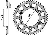 Couronne arrière JTR897.53 pas 520 en acier C45 pour moto KTM SX et EXC