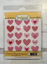 Taylored Expressions Hearts a Plenty background stamp Rubber and Clear Valentine