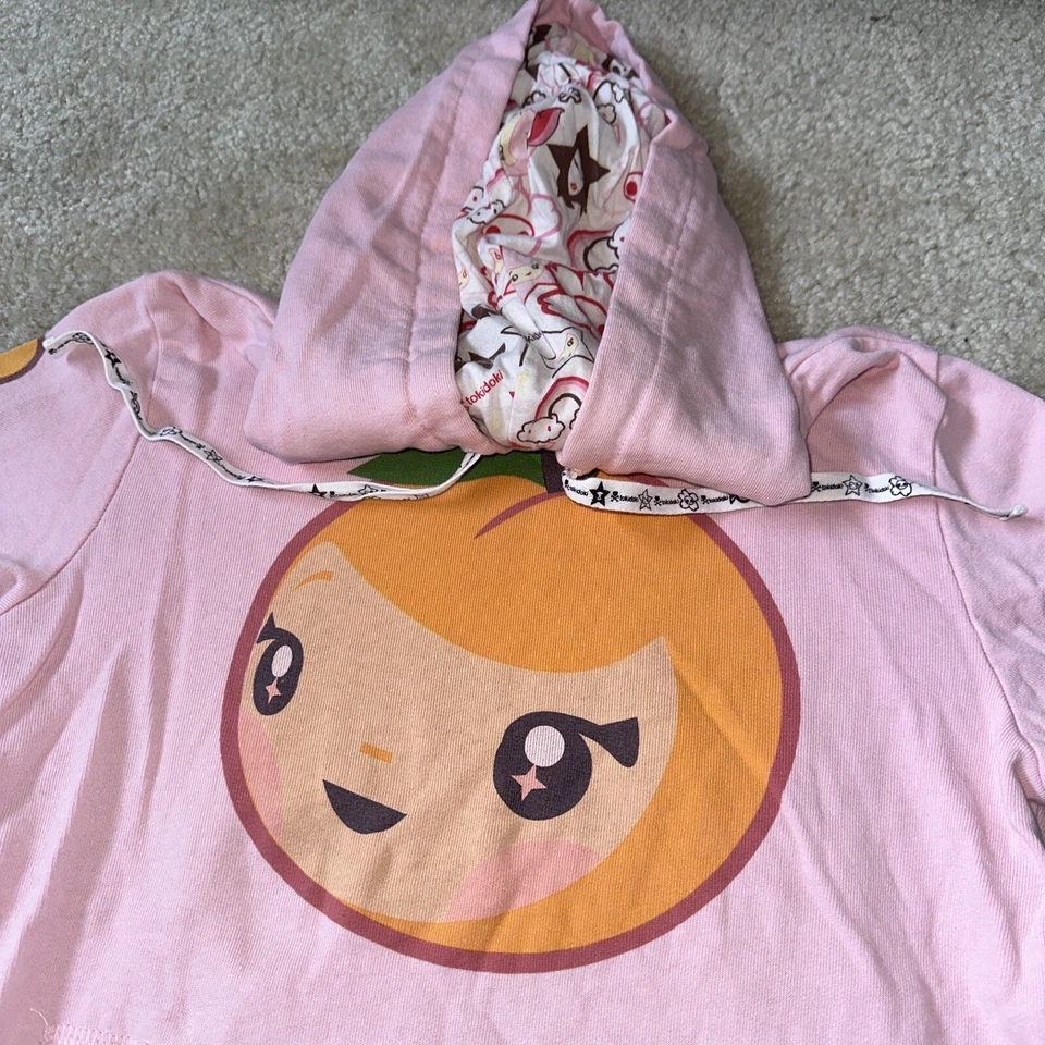 Sudadera con Capucha TOKIDOKI Rara Hecha en EE. UU. Rosa Bling Talla S Canguro Bolsillo Coleccionistas Alegría Foto 4 de 4