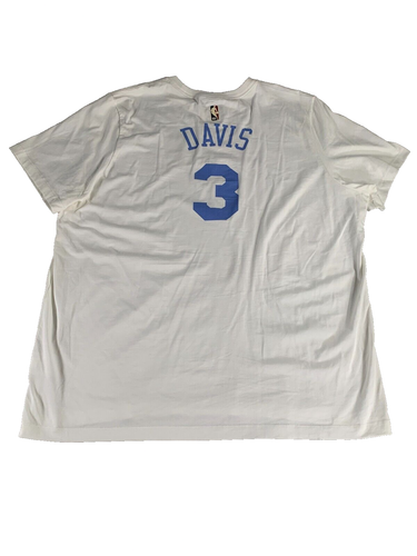 Nike Los Angeles Lakers Anthony Davis #3 T-Shirt XXL White NBA Tee Used 5381 - Picture 2 of 8