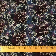 Cotton Flannel Blue Dinosaur Fabric -1 Yard