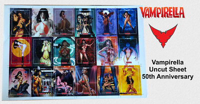 Dynamite - Vampirella Trading Cards Uncut Sheet - 50th Anniversary - Neuwertig