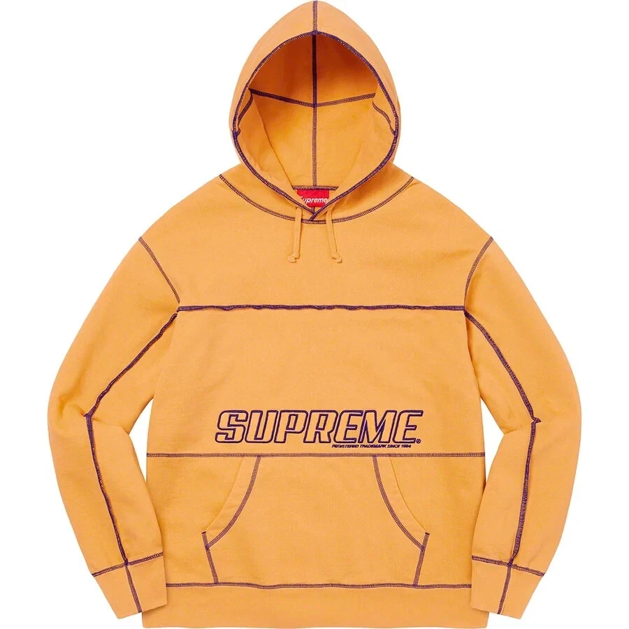 Sweat à capuche Supreme Coverstitch Dusty Gold SS22 neuf AUTHENTIQUE taille L
