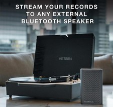 Victrola - Re-Spin Sustainable Bluetooth Suitcase Record Player - Graphite Grey-