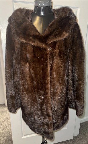 Davidson’s Damen echt braun kastanie Nerz Pelz Jacke Mantel Gr. M