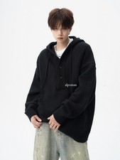 American Hooded Sweater Mens Autumn Fashion Knitted Sweater Loose Coat Pullover