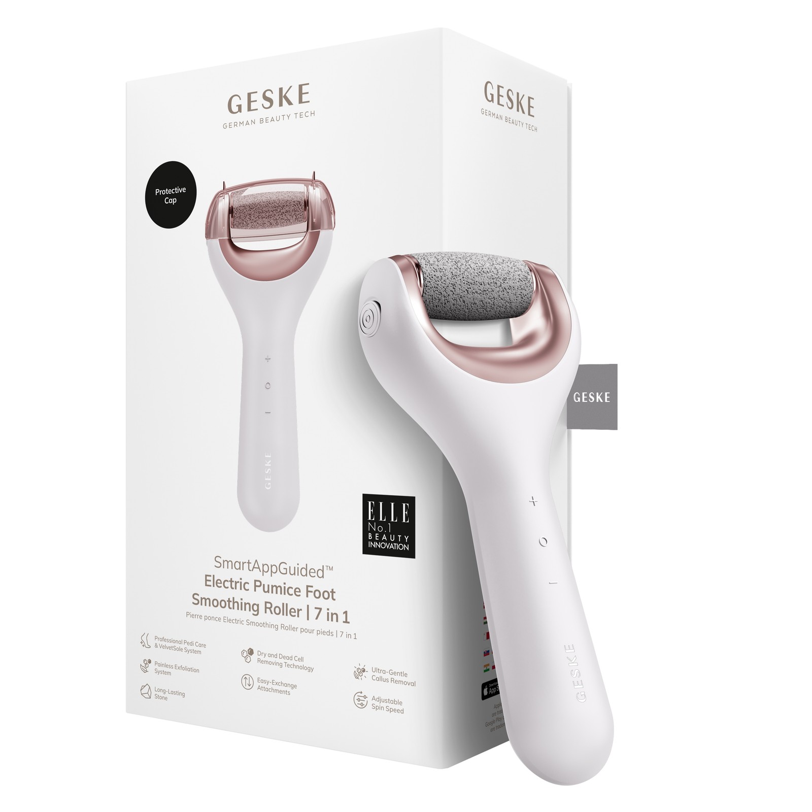 GESKE Electric Pumice Foot Smoothing Roller 7 in 1 Starlight 8390₽