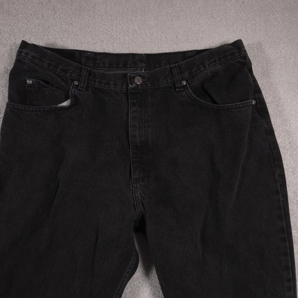 Wrangler Jeans Mens 38x34 Black Wash Regular Fit Straight Leg Five Pocket Denim - Image 3 of 4