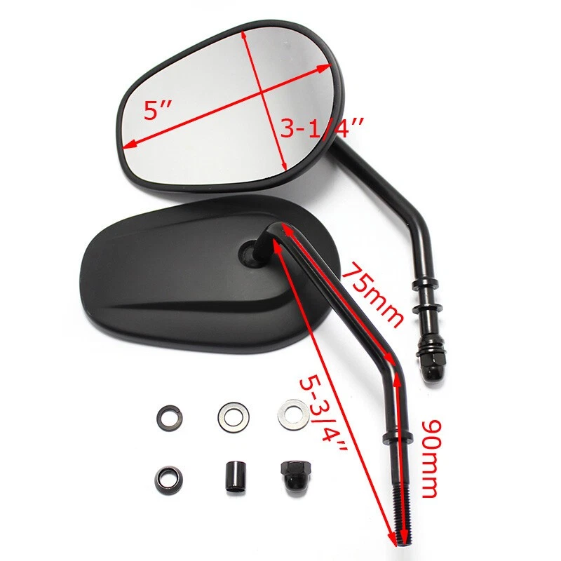 Espejos retrovisores laterales negros para motocicleta Harley Davidson Forty Eight XL1200X 2010-2019 Foto 3 de 4