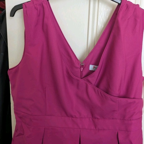 Lovely Lindy Bop Dress In Cerise Pink With Butterflies New With Tags Size 4xl - Picture 4 of 5