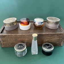 Collection of 6 Vintage Avon Cream Sachet Jars and 1 Eau de Cologne bottle