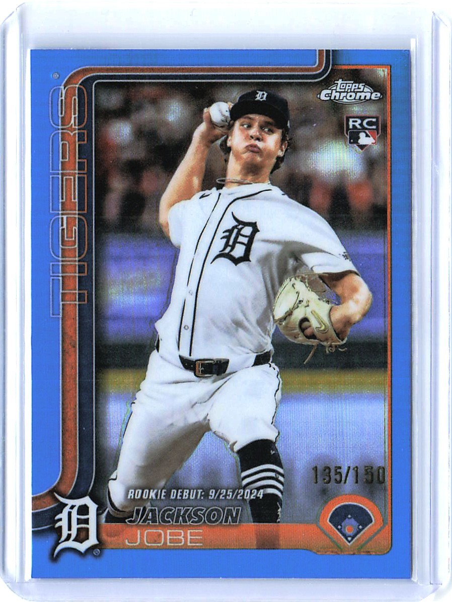 2025 Topps Chrome Jackson Jobe #249 Blue Refractor /150 MLB Rookie Card