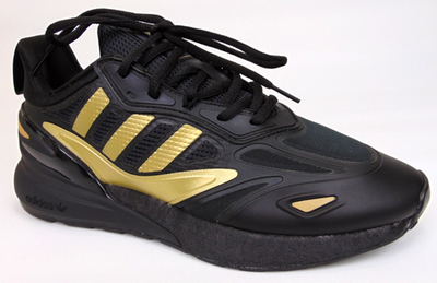 Adidas ZX 2K Boost 2.0 Mens Size 8.5 Black Gold Athletic Running