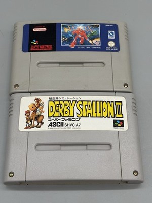 SNES Super Nintendo Spiele Vortex PAL + Derby Stallion II Modul