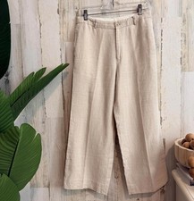 GAP Women s Size 8 Beige Linen Wide Leg Pants Summer Neutral