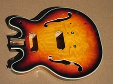 Vintage 1960s Univox Sunburst Semi Hollow Bass Guitar Body Japan