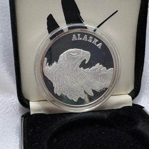 Alaska Mint Bald Eagle 1 oz Silver Proof Medallion with Original Case COA [#15]