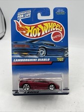 1998 Hot Wheels Lamborghini Diablo #781 Mainline Metalflake Dark Red 5 DOT R16