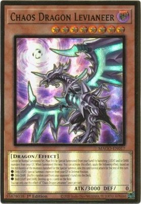 Yugioh! MP Chaos Dragon Levianeer (Alternate Art) - MAGO-EN017 - Premium Gold Ra