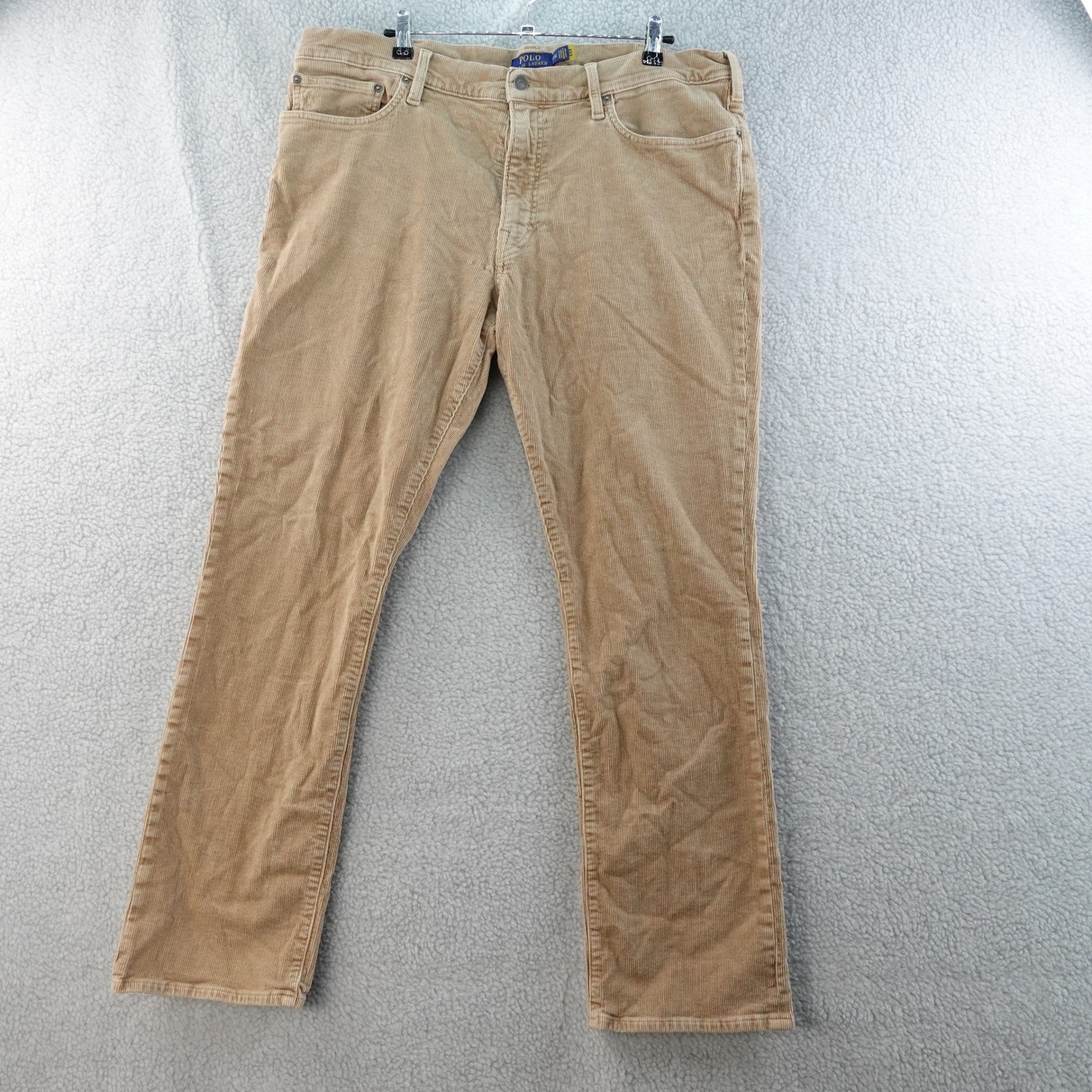Polo Ralph Lauren Corduroy Pants Mens 38x32 Tan Casual Straight Leg Flat Front