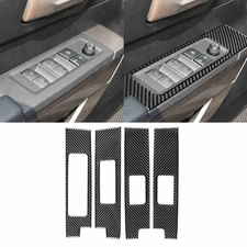 Real Carbon Fiber Window Lift Switch Panel Cover For Toyota Tundra Sequoia 22-25
