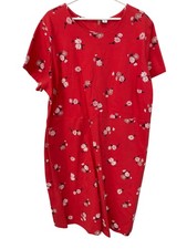 Old Navy Sheath Dress Plus Size 3X Plus Floral Short Sleeve Knee Length Red NEW 