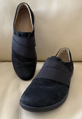 Hartjes Women's Black Nubuck Slip On Shoes Orthopedic Comfort Size Au 7/US 9.5
