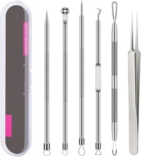 Tool Kit 6 Pcs Blackhead Remover Acne Needle Tools Set Removing Treatment New