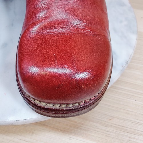 Vtg 70s Frye Campus Tall Boots Women 8.5 B Red Oxeblood Square Toe BLACK LABEL - Picture 15 of 15