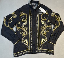 Men’s Versace Jeans Couture Barroco Print Dress Shirt Size XL