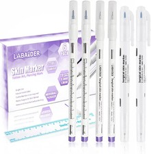 6Pcs Professional Surgical Tip Skin Marker Pen Sterile Tattoo Stencil Markers Pe