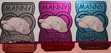 MANNY the Manatee TY Beanie Babies BBOC Series 3 Retired SILVER, MAGENTA, TEAL