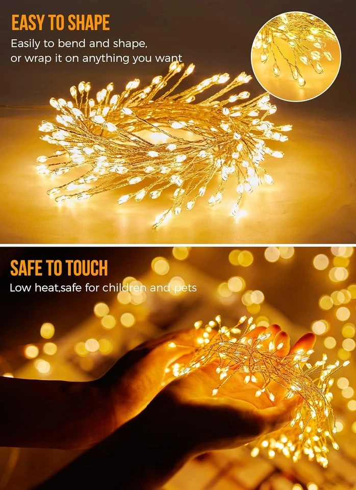 Outdoor Waterproof 9.8Ft 120 LED String Lights 8 Modes Firecracker Fairy Lights - Image 2 of 4
