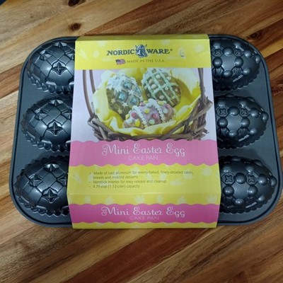 Nordic Ware Easter Egg Baking Mold Muffin Mini Cake Cast Aluminum Pan USA