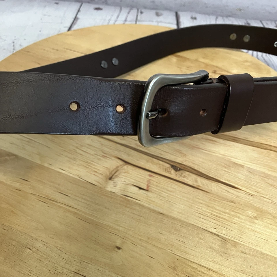 Cinto Eagles Wings Masculino Tamanho 36 NFL Couro Genuíno Marrom Nova Inglaterra Patroits - Imagem 3 de 4