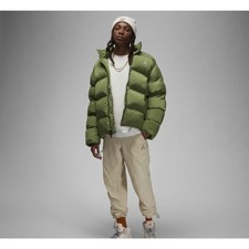 NEW Nike Jordan Essentials Olive Poly Puffer Jacket Men's Medium NWT