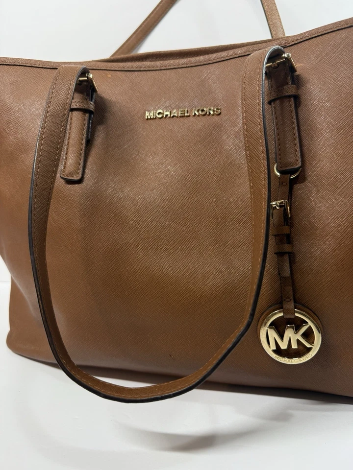 Michael Kors Jet Set Viaje X-Grande Laptop Tablet Bolso Equipaje Marrón 19”x11”x6” Foto 3 de 4