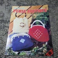 Plaid "Purse Boutique" 7499 Vintage Macrame Crochet Pattern Book 1980s Bags