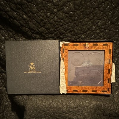 Venice Simplon-Orient-Express Wood Gold Crest 8x8 Art Deco Square Photo Frame