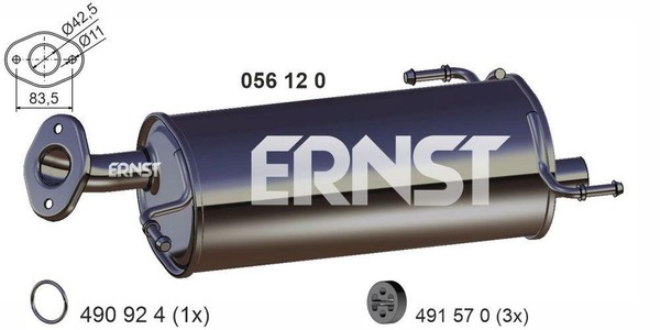EndschalldäMpfer NachschalldäMpfer Ernst 056120 FüR H08 Splash Suzuki Agila Opel-image