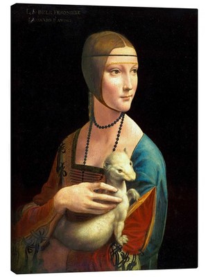 Leinwandbild Dame mit dem Hermelin - Leonardo da Vinci