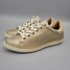 Sofft Arianna Women's Size 7M Gold metallic Lace-up sneakers shoes