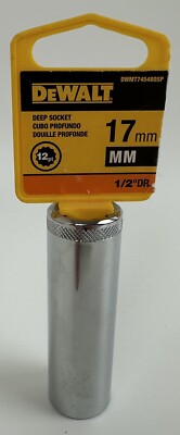 NEW Dewalt 1/2 Drive X 17 MM  12 PT DEEP CHROME METRIC Socket DWMT74548OSP