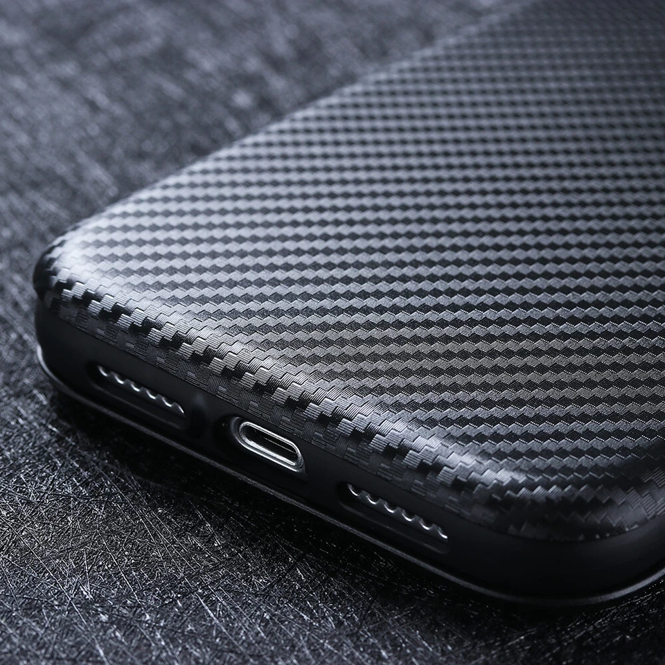 For LG Velvet 5G UW Luxury Hybrid Flip Carbon Fiber Wallet Purse Card Case Cover - Image 4 of 4