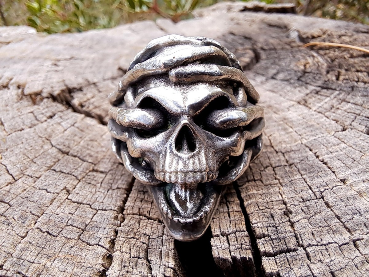 Skeleton Skull Ring Sterling Silver 925 | eBay
