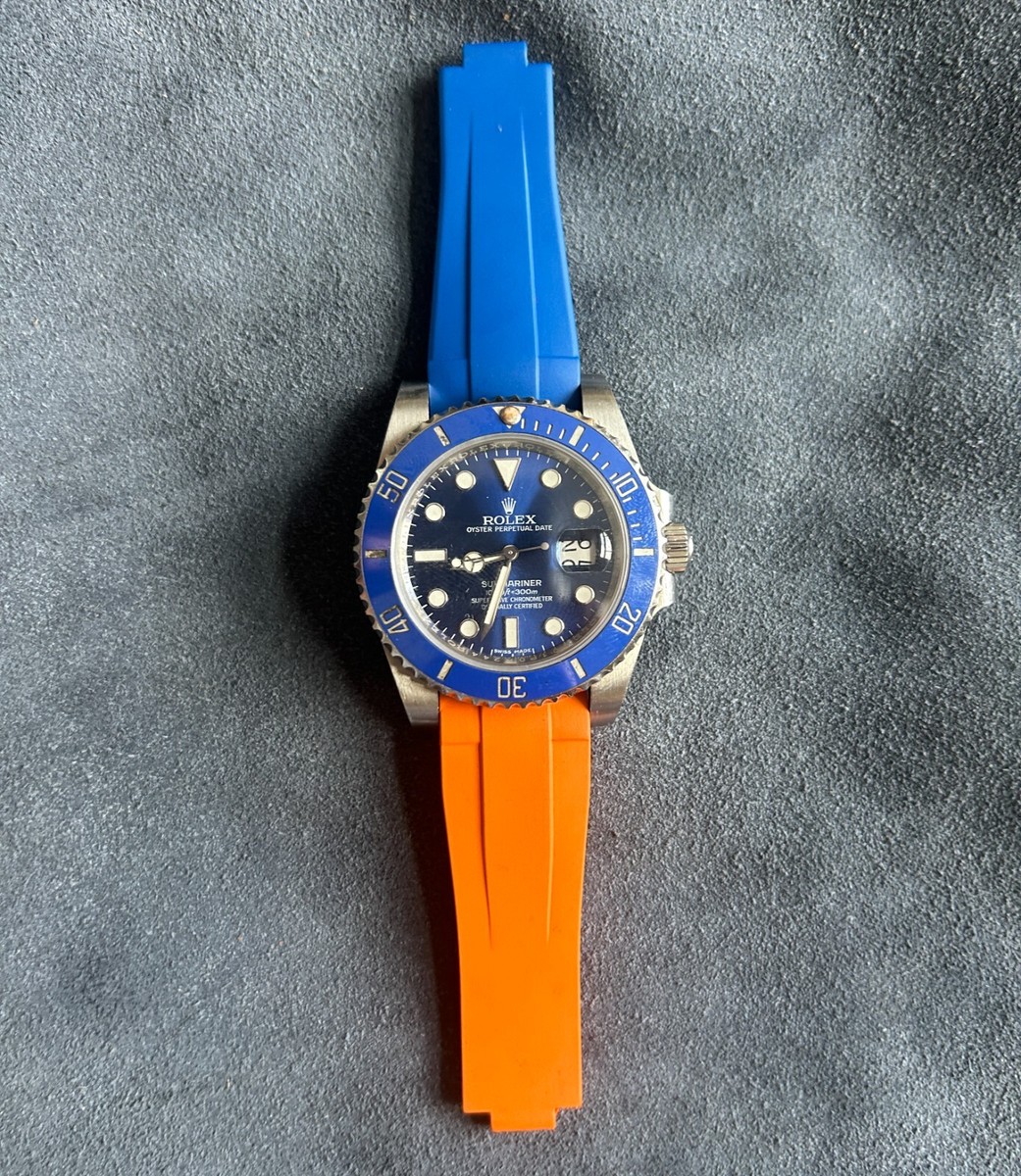 20mm Caoutchouc rubber strap FKM fitted (curved) Rolex Submariner