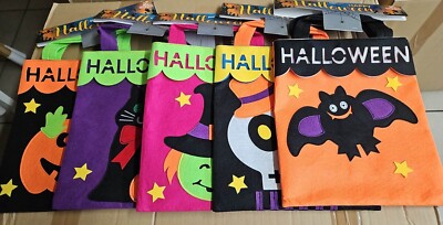 Halloween Felt Bag Pouch with Handles 5 Models Trick or Treat 32cm x 27