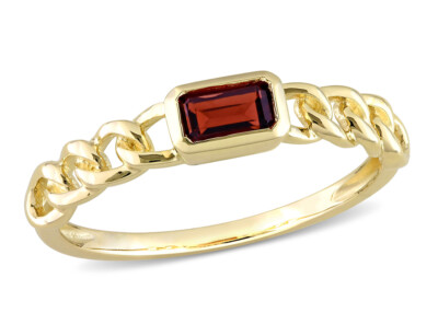 1/3 Karat (ctw) Granat Gliederring in 10K Gelbgold