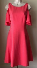 Eliza J Short Flutter Sleeve Cold Shoulder Fit & Flare Dress EJ7M4782 NWT 10