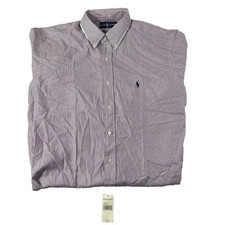 Ralph Lauren Shirt Men s Size 16.5 Long Sleeve Purple 100 Cotton Button Up NEW
